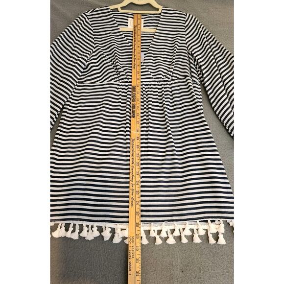 STS Sail to Sable Nautical‎ Blue & White Striped Tunic Tassel 100% Cotton XS NWT - Picture 4 of 11